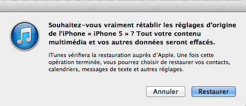 restaurer iphone 5